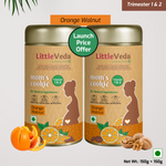 LittleVeda Pregnancy Cookies - Trimester 1&2 (Pack of 2)(150g+150g) - Orange Walnut