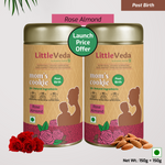 LittleVeda Mom's Cookies (Pack of 2)(150g+150g) - Post Birth Health & Lactation Cookies- Rose Almond