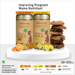 LittleVeda Pregnancy Cookies - Trimester 1&2 (Pack of 2)(150g+150g) - Orange Walnut & Lemon Almond