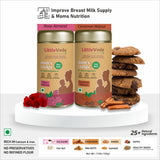 LittleVeda Mom's Cookies (Pack of 2)(150g+150g) - Post Birth Lactation Cookies - Rose Almond & Cinnamon Walnut